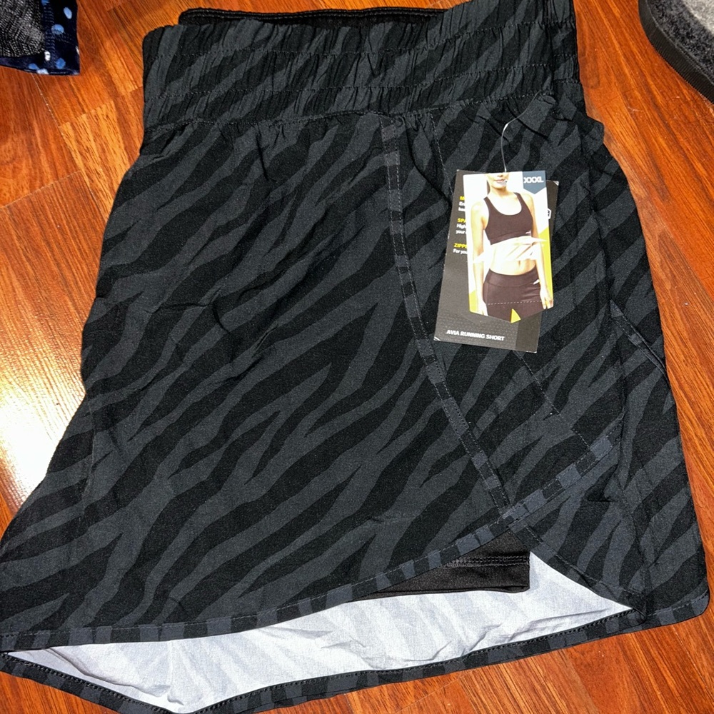 Avia Black Zebra Print Running Shorts